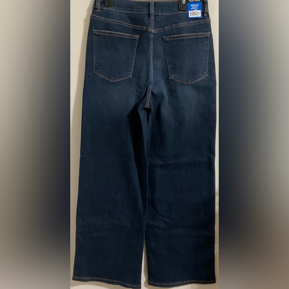 NWT-Well Worn Women’s Wide Leg High-Rise Dark Blue Jeans, Sz 10/30 - Picture 4 of 5